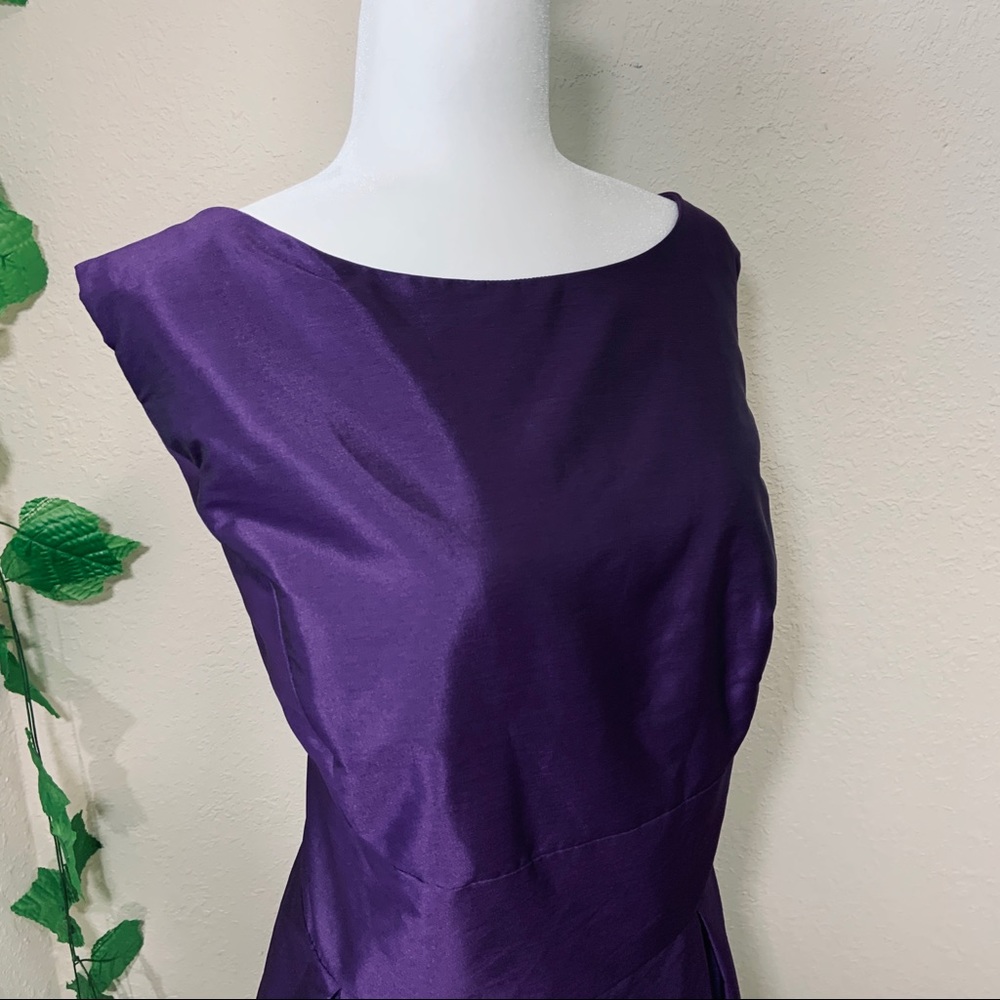 Elegant Purple Sleeveless Fit-and-Flare Dress - Picture 6 of 8